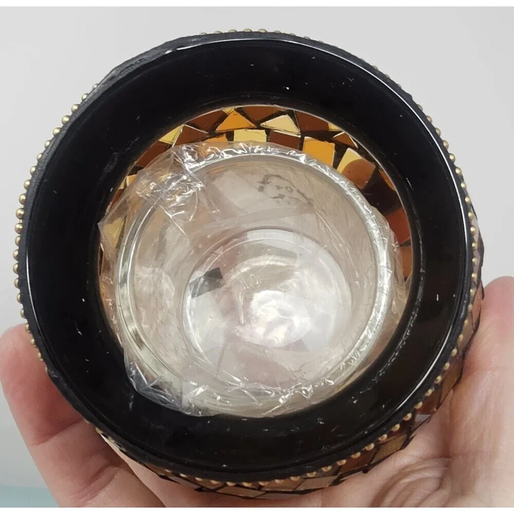 PartyLite Global Fusion Votive Holder P8367 Mosaic Tile Glass Tealight Retired - Picture 6 of 12